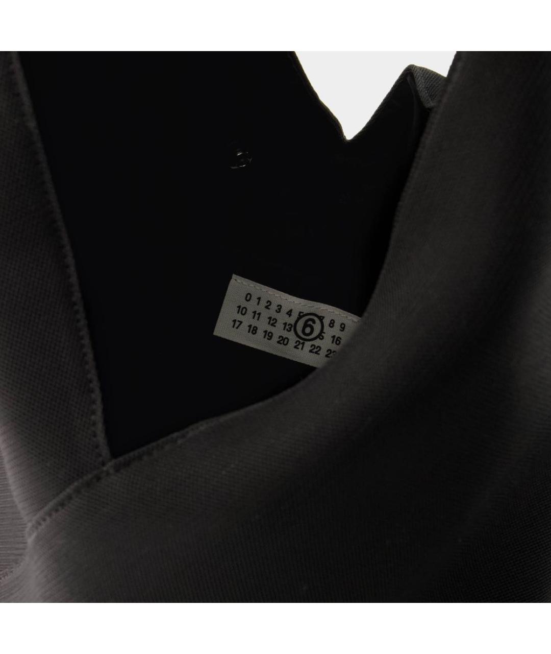 MM6 MAISON MARGIELA Черная тканевая сумка с короткими ручками, фото 4