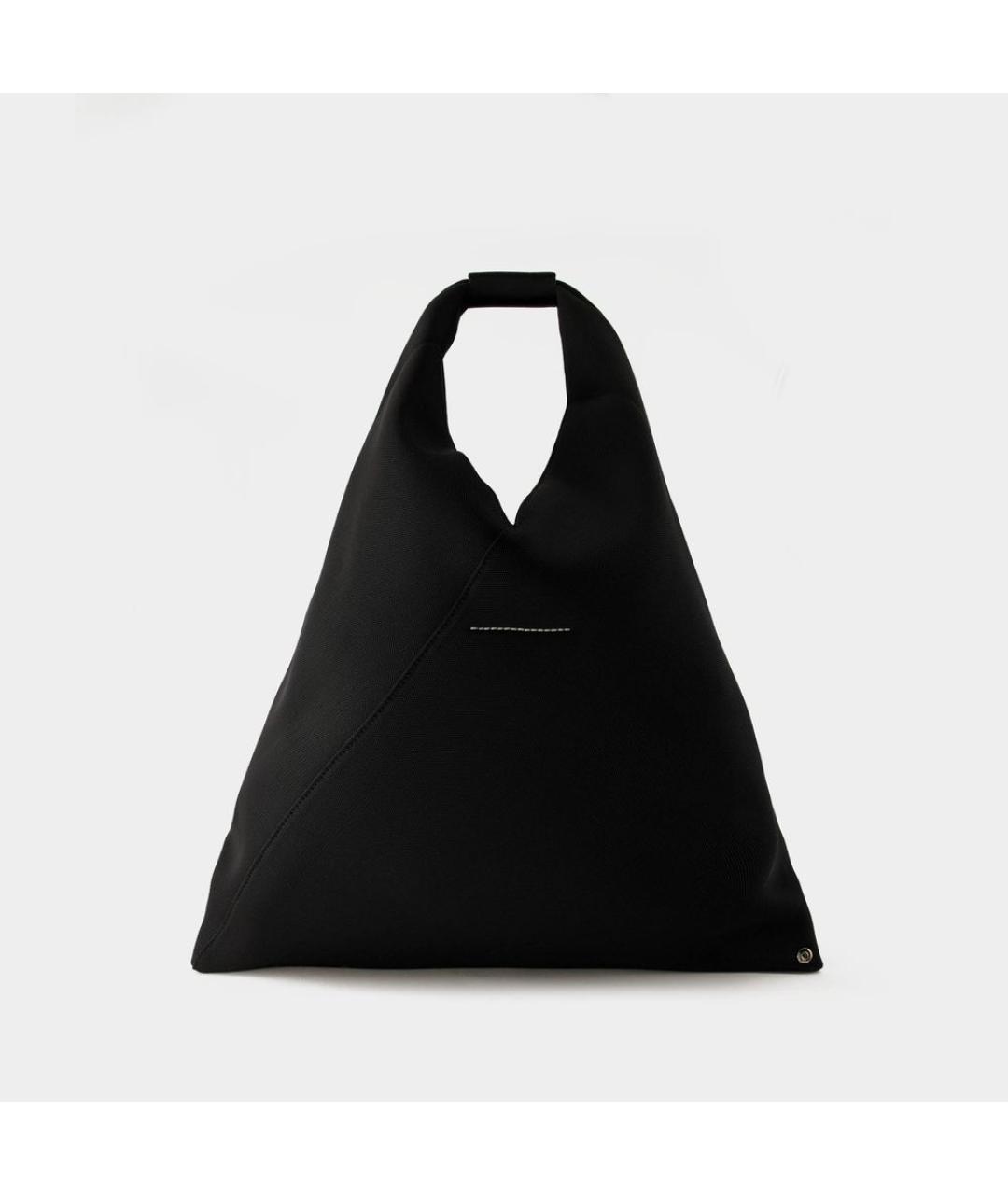 MM6 MAISON MARGIELA Черная тканевая сумка с короткими ручками, фото 3