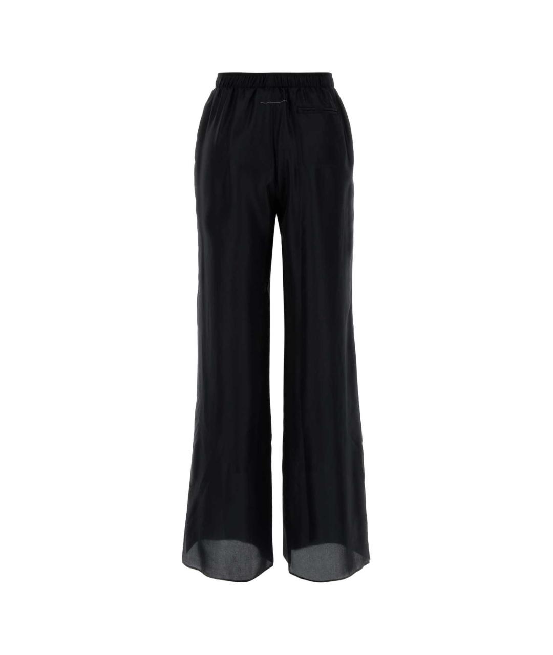 MM6 MAISON MARGIELA Черные шелковые прямые брюки, фото 2