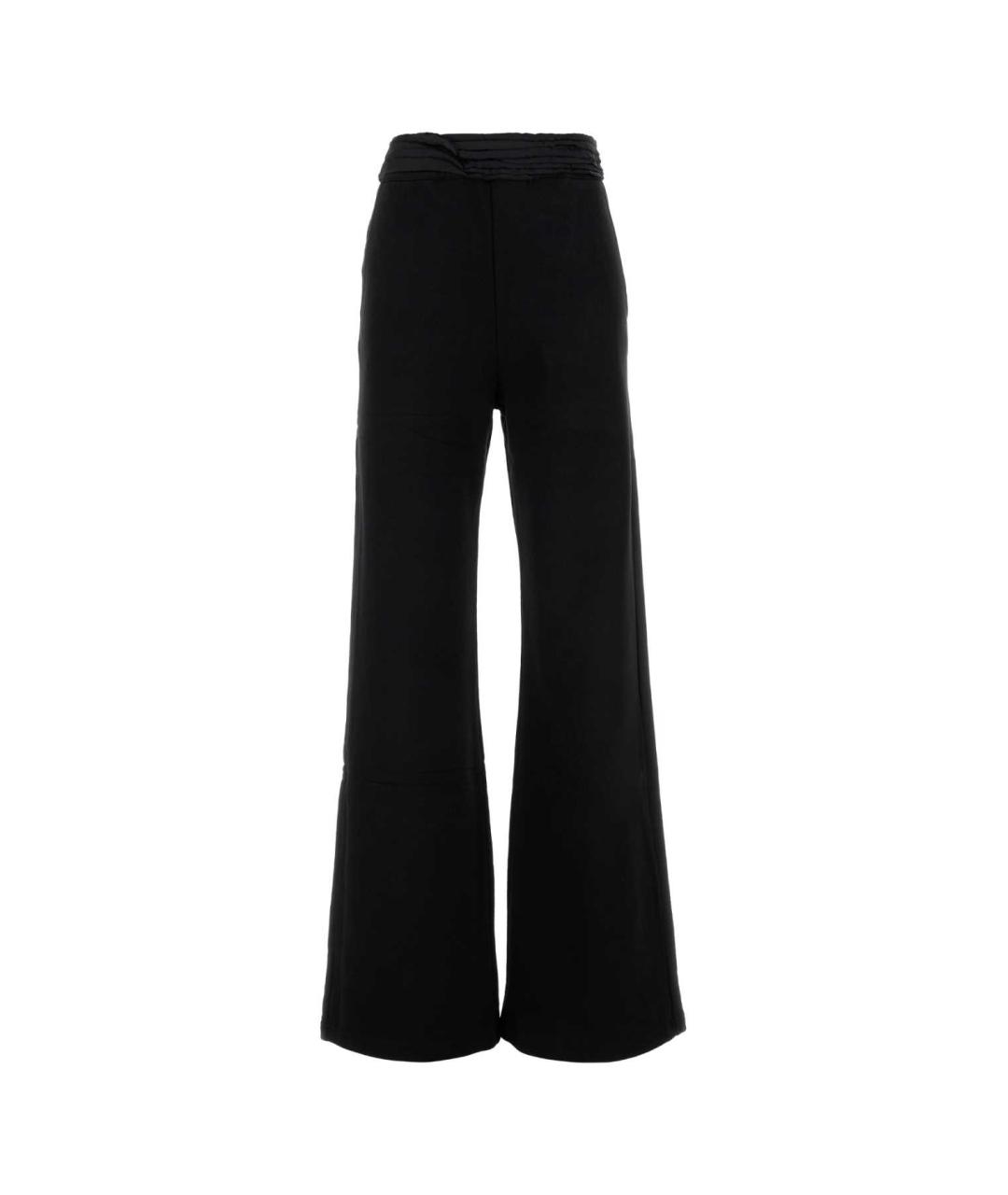 MM6 MAISON MARGIELA Черные хлопковые прямые брюки, фото 1