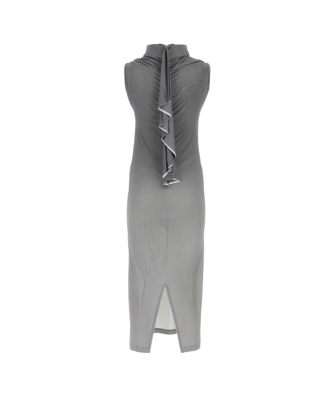 MM6 MAISON MARGIELA Серое вискозное повседневное платье, фото 2