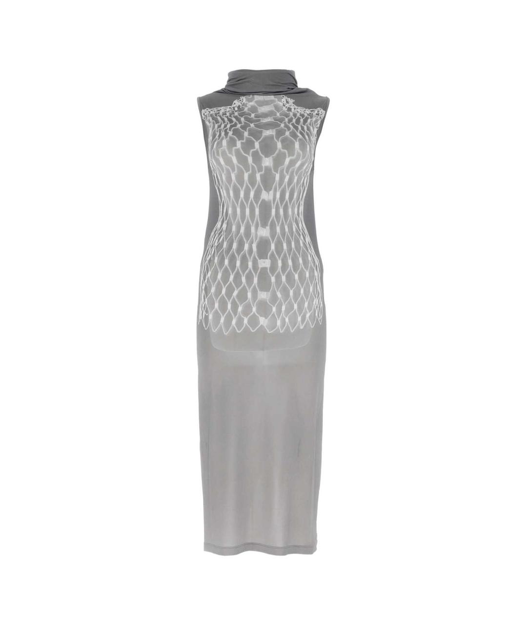 MM6 MAISON MARGIELA Серое вискозное повседневное платье, фото 1