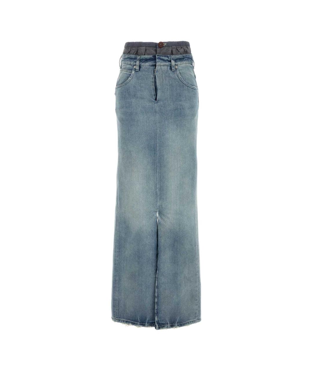 MAISON MARGIELA Синяя хлопковая юбка макси, фото 1