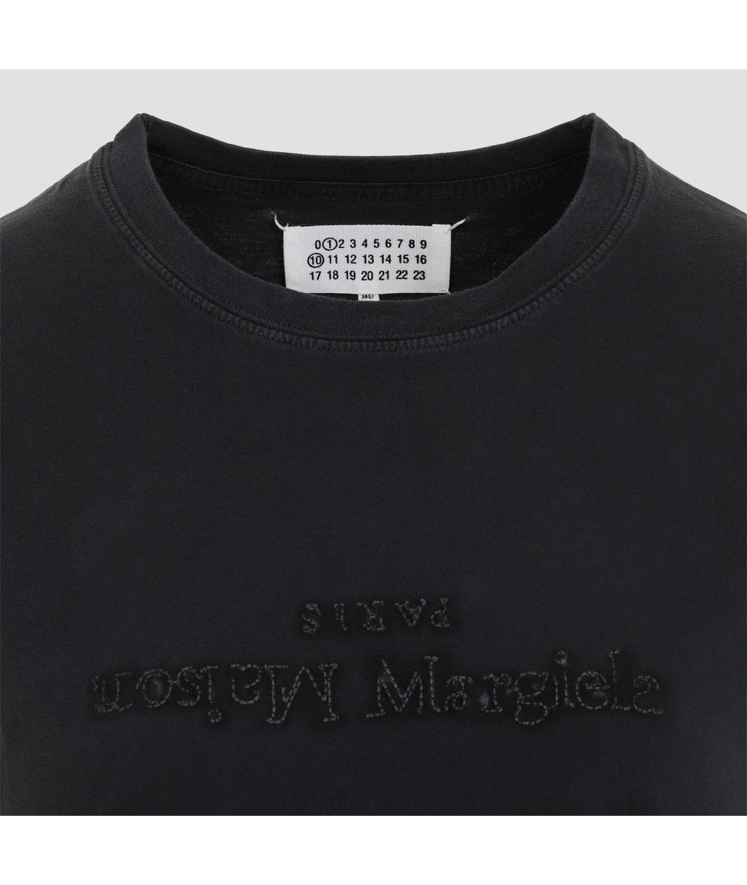 MAISON MARGIELA Черная хлопковая футболка, фото 5