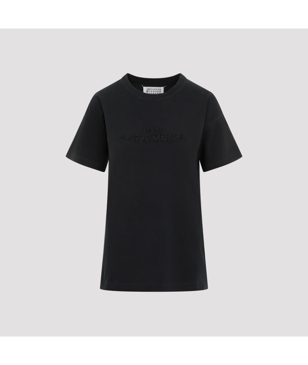 MAISON MARGIELA Черная хлопковая футболка, фото 2