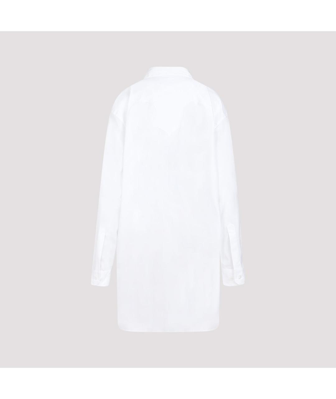 MAISON MARGIELA Белое хлопковое повседневное платье, фото 3