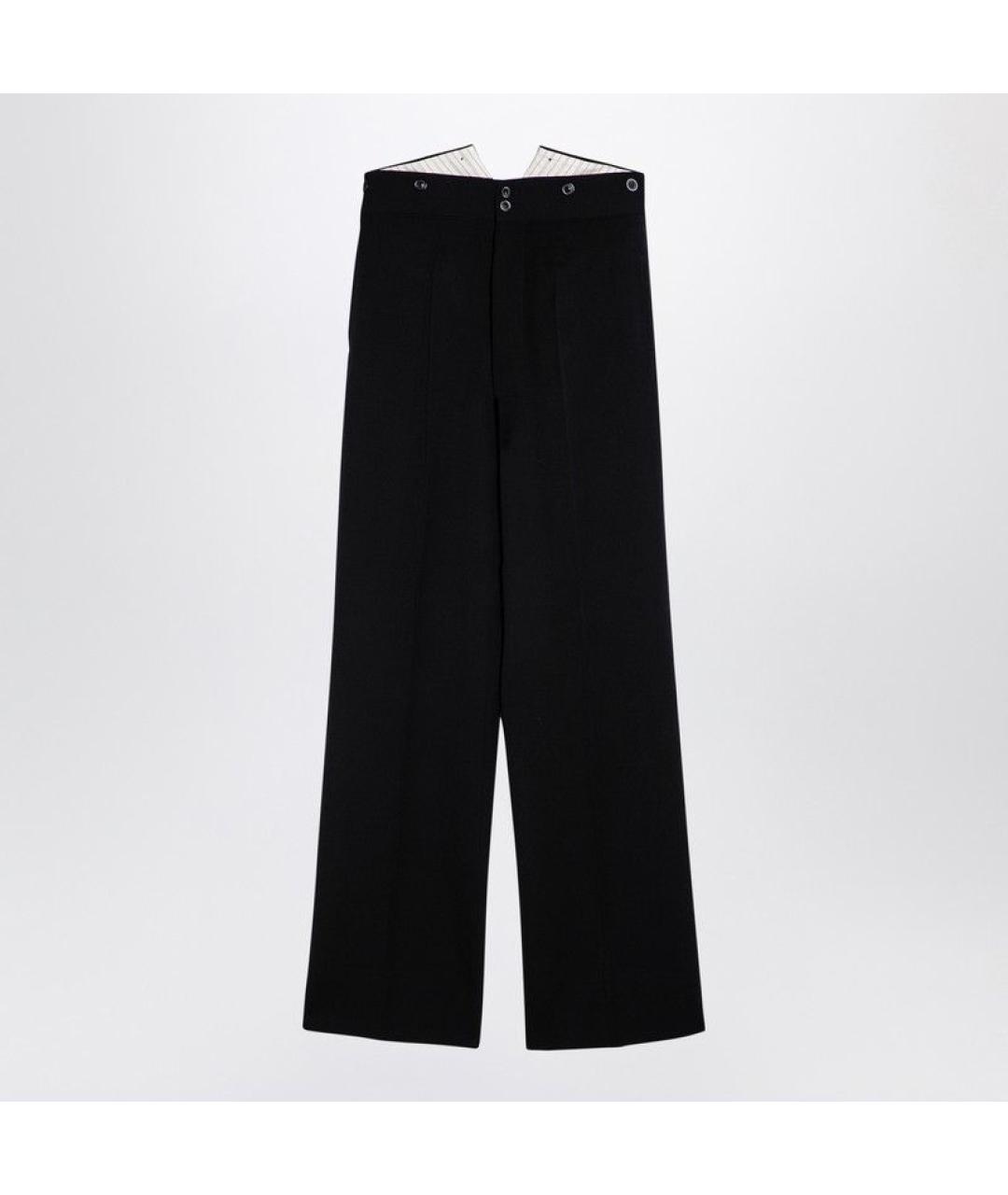 MAISON MARGIELA Черные шерстяные повседневные брюки, фото 1