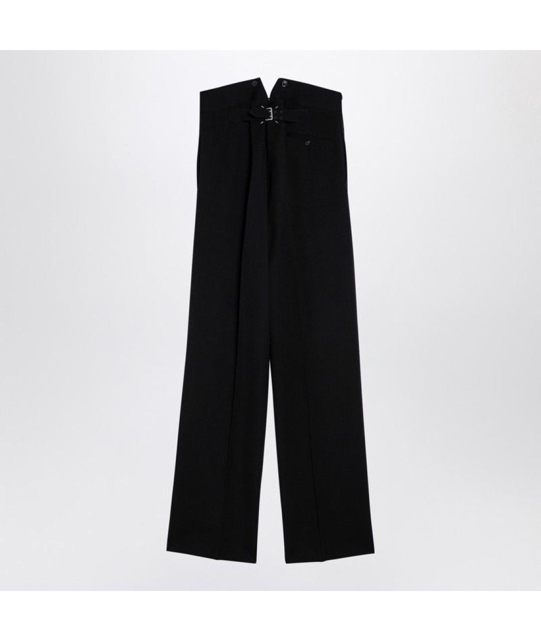 MAISON MARGIELA Черные шерстяные повседневные брюки, фото 2
