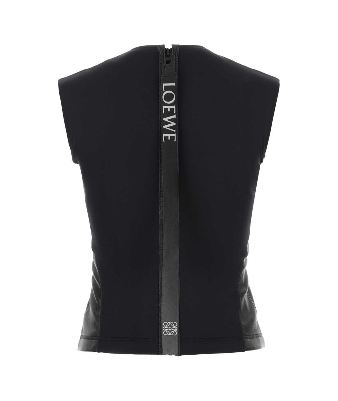 LOEWE Черная кожаная майка, фото 2