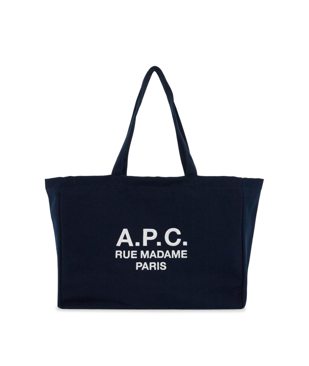 A.P.C. Синяя хлопковая сумка тоут, фото 2