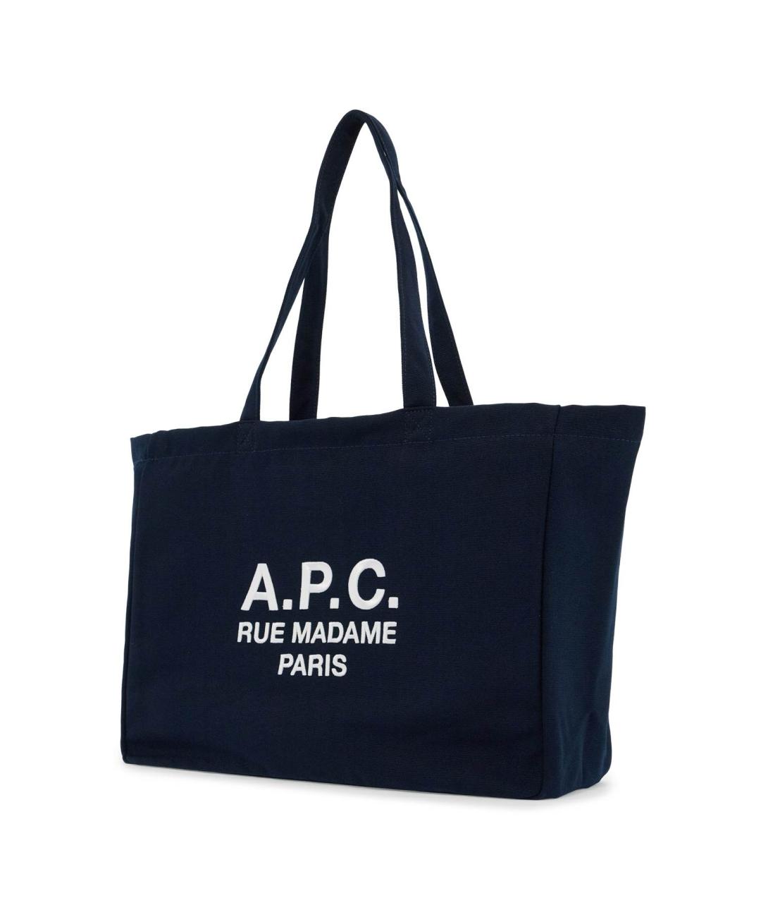 A.P.C. Синяя хлопковая сумка тоут, фото 4