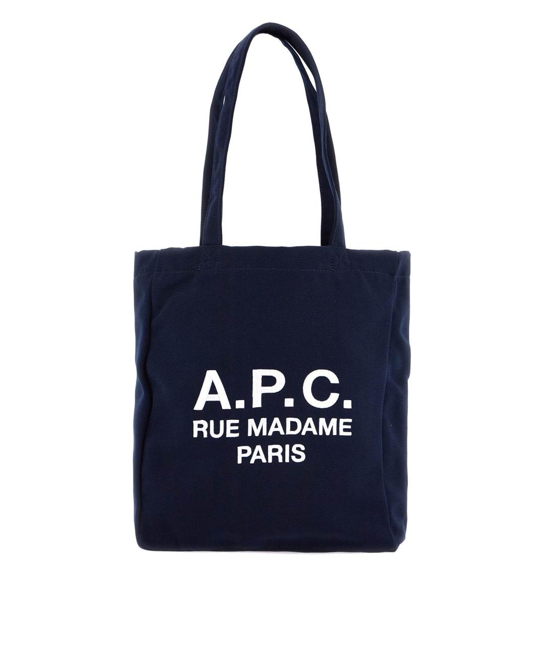 A.P.C. Синяя тканевая сумка тоут, фото 2