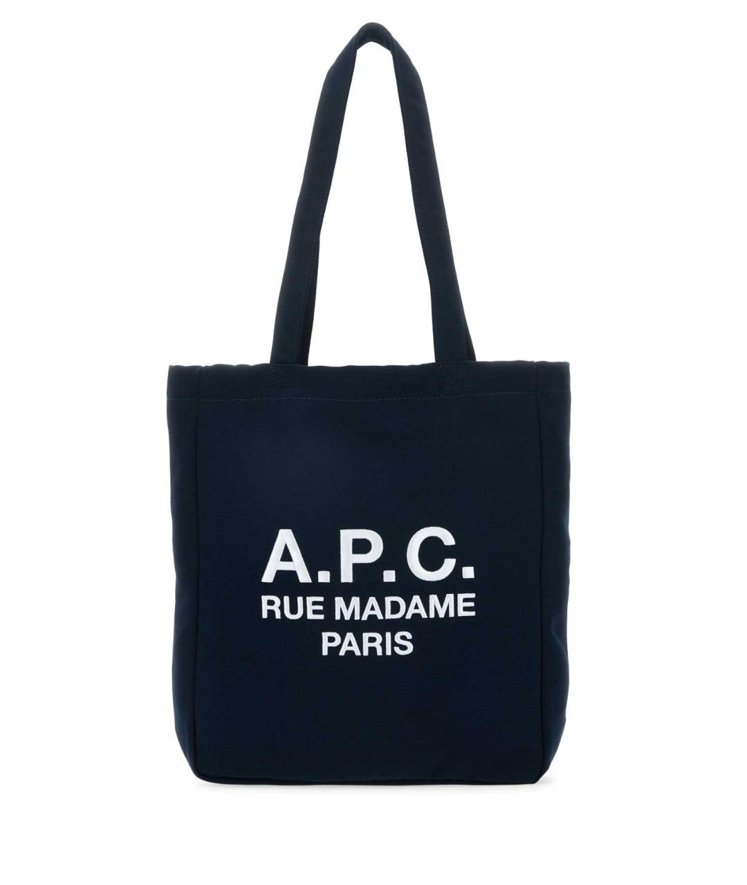 A.P.C. Синяя тканевая сумка тоут, фото 1