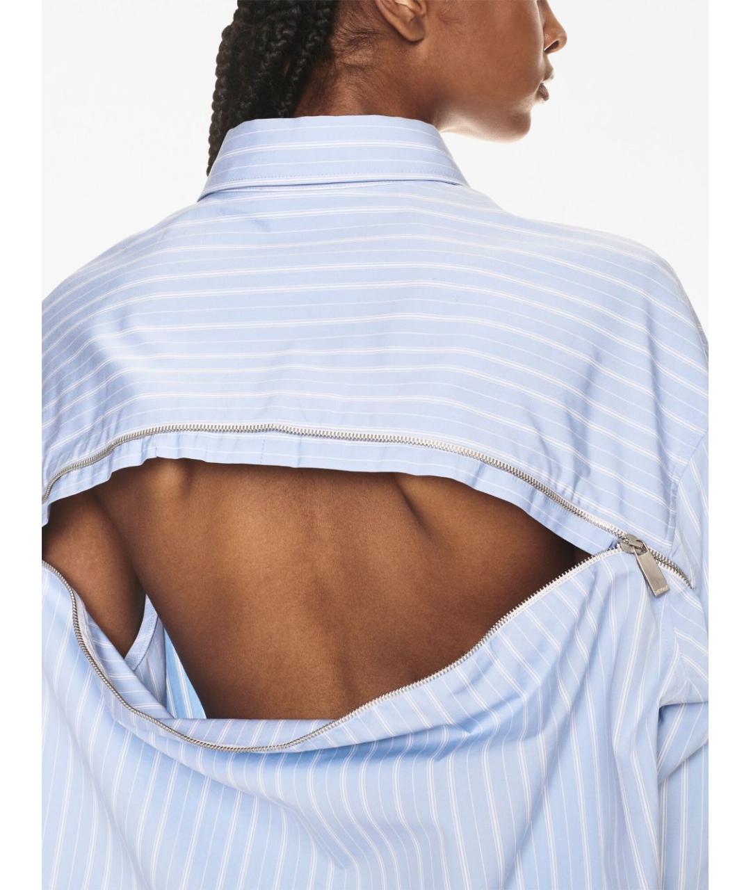 OFF-WHITE Голубое хлопковое повседневное платье, фото 4