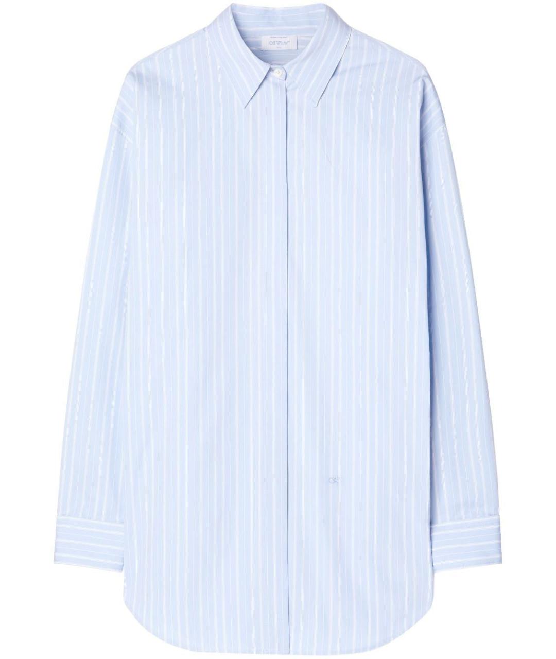 OFF-WHITE Голубое хлопковое повседневное платье, фото 1