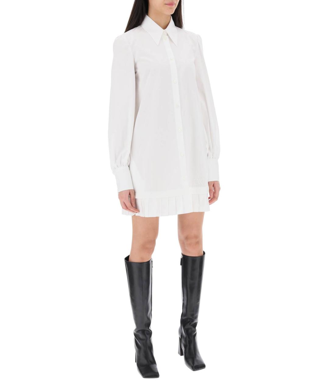 OFF-WHITE Белое хлопковое повседневное платье, фото 2