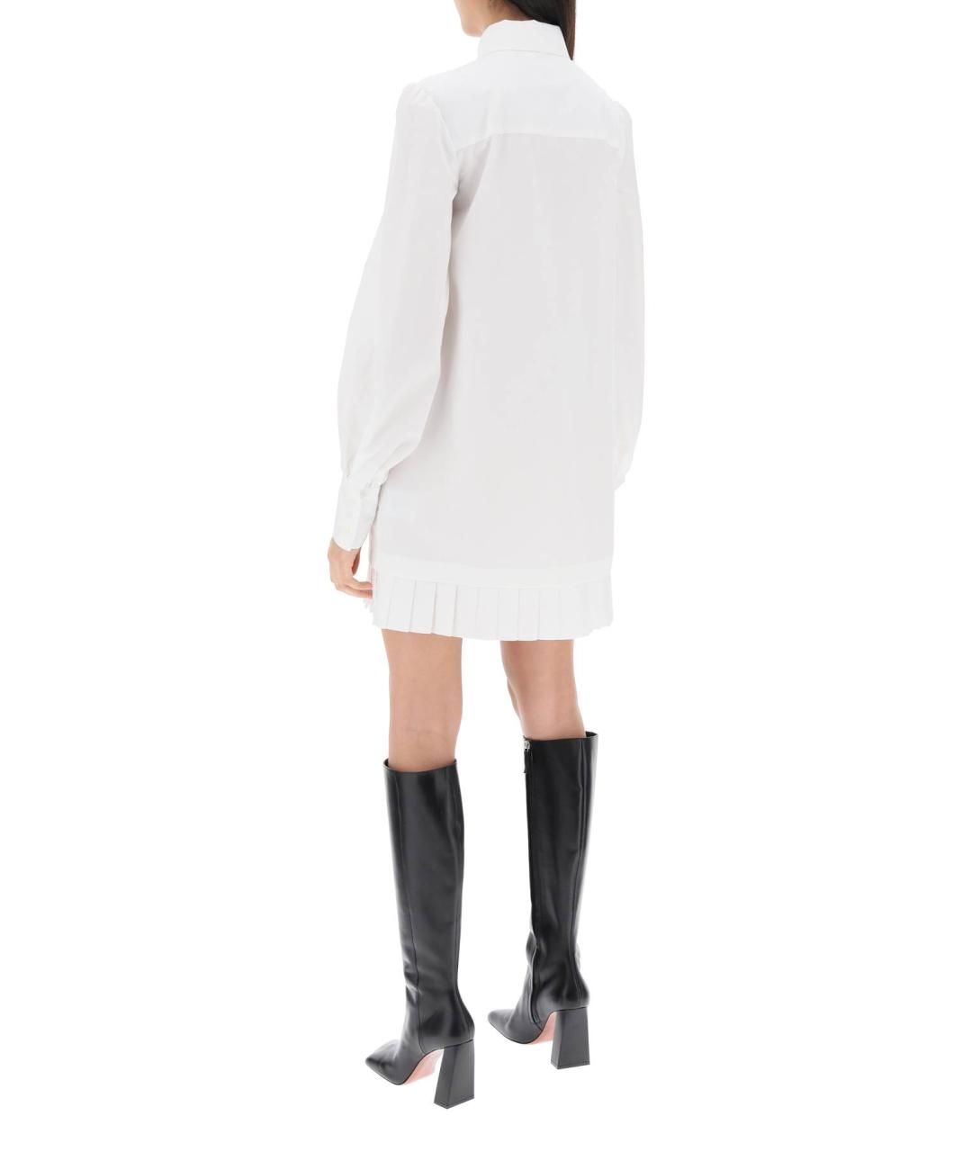 OFF-WHITE Белое хлопковое повседневное платье, фото 3