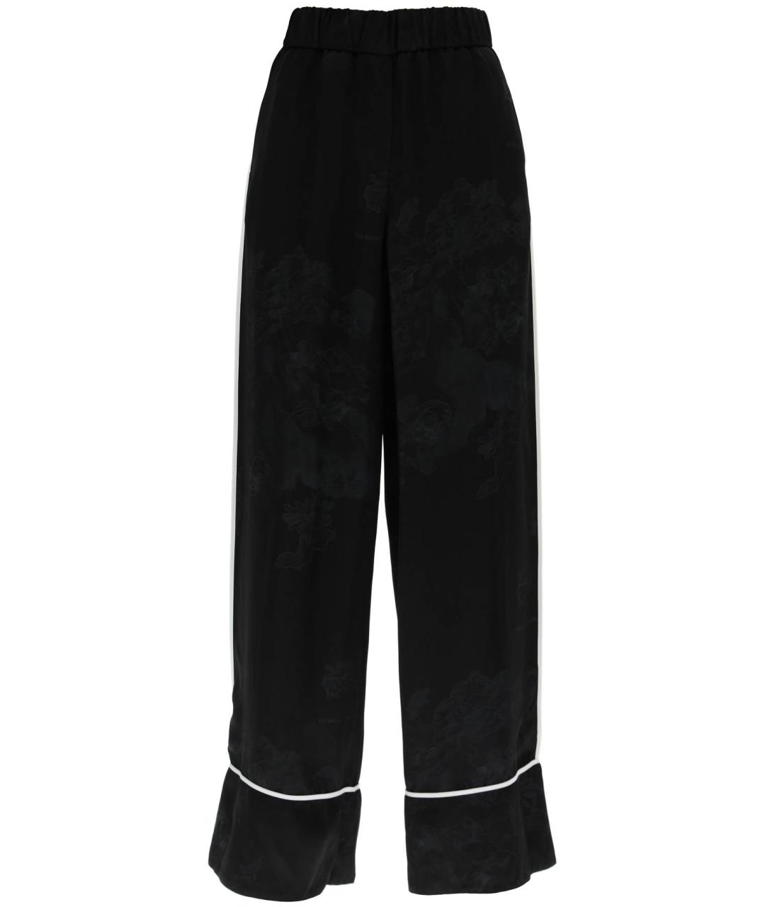 OFF-WHITE Черные вискозные прямые брюки, фото 1