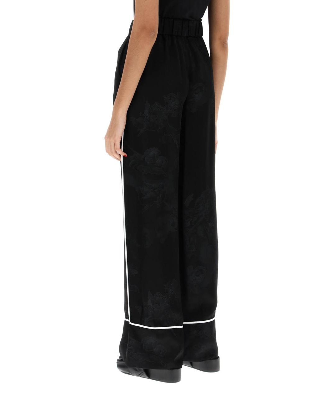 OFF-WHITE Черные вискозные прямые брюки, фото 3