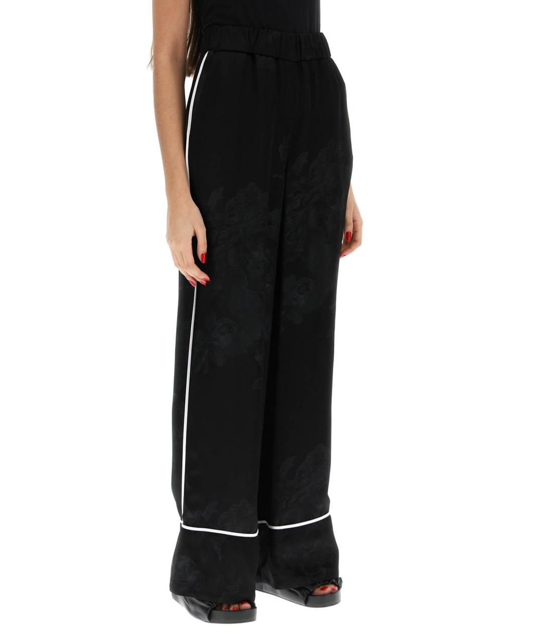 OFF-WHITE Черные вискозные прямые брюки, фото 2