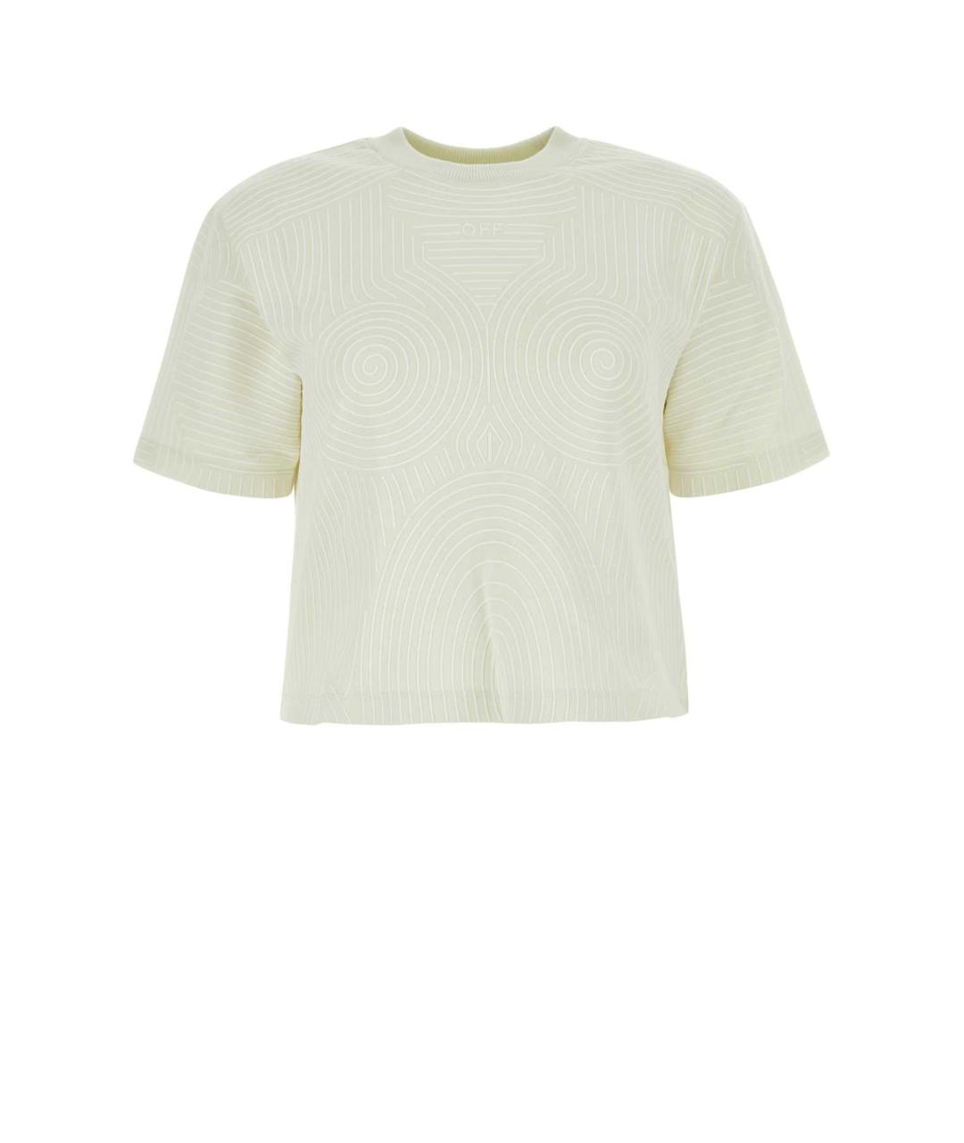 OFF-WHITE Бежевая хлопковая футболка, фото 1