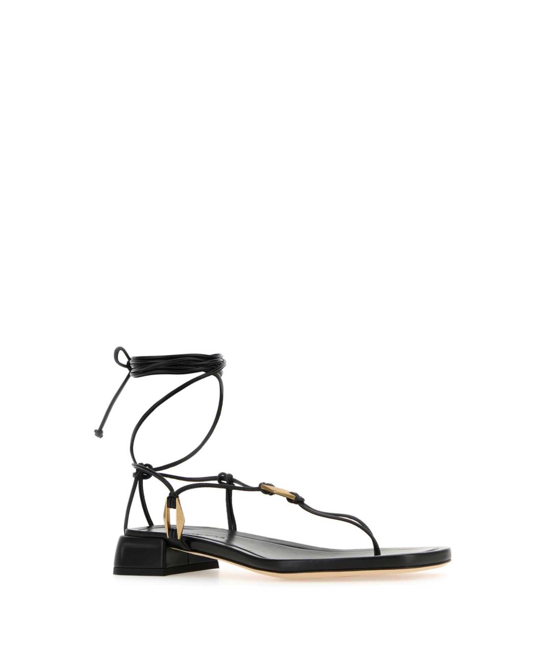 JIMMY CHOO Черные кожаные сандалии, фото 2