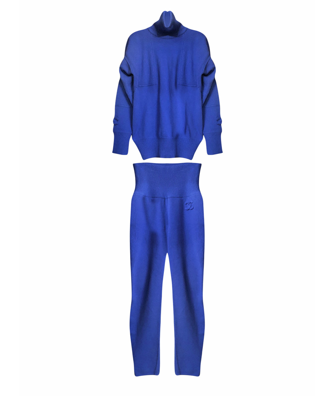 CHANEL PRE-OWNED Синий кашемировый костюм с брюками, фото 1