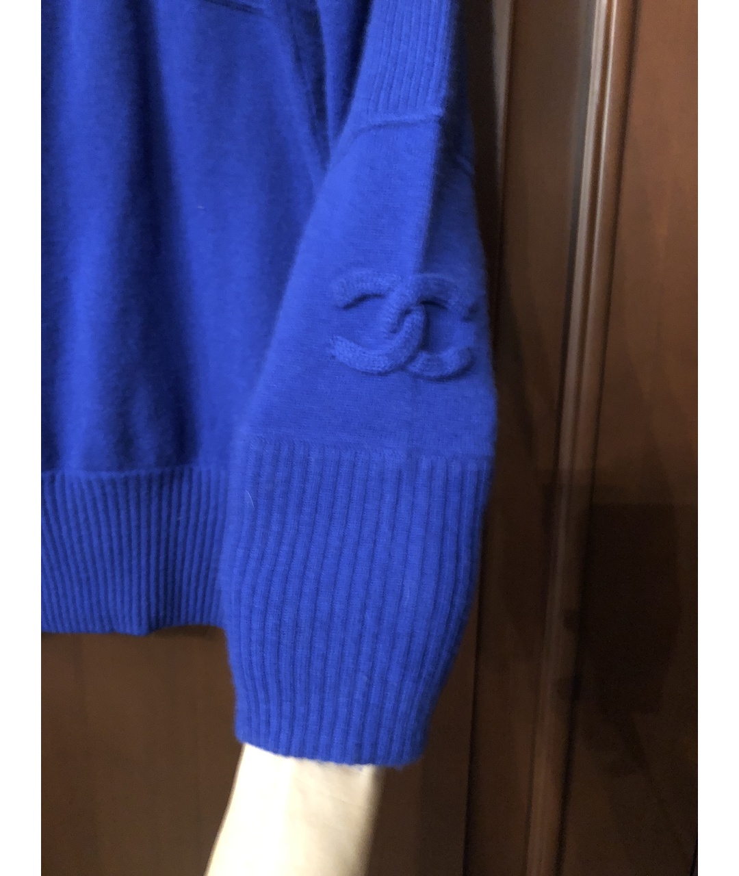 CHANEL PRE-OWNED Синий кашемировый костюм с брюками, фото 4