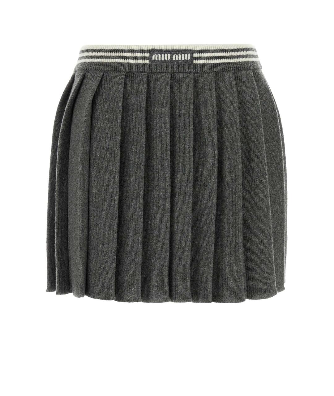 MIU MIU Серая юбка мини, фото 1