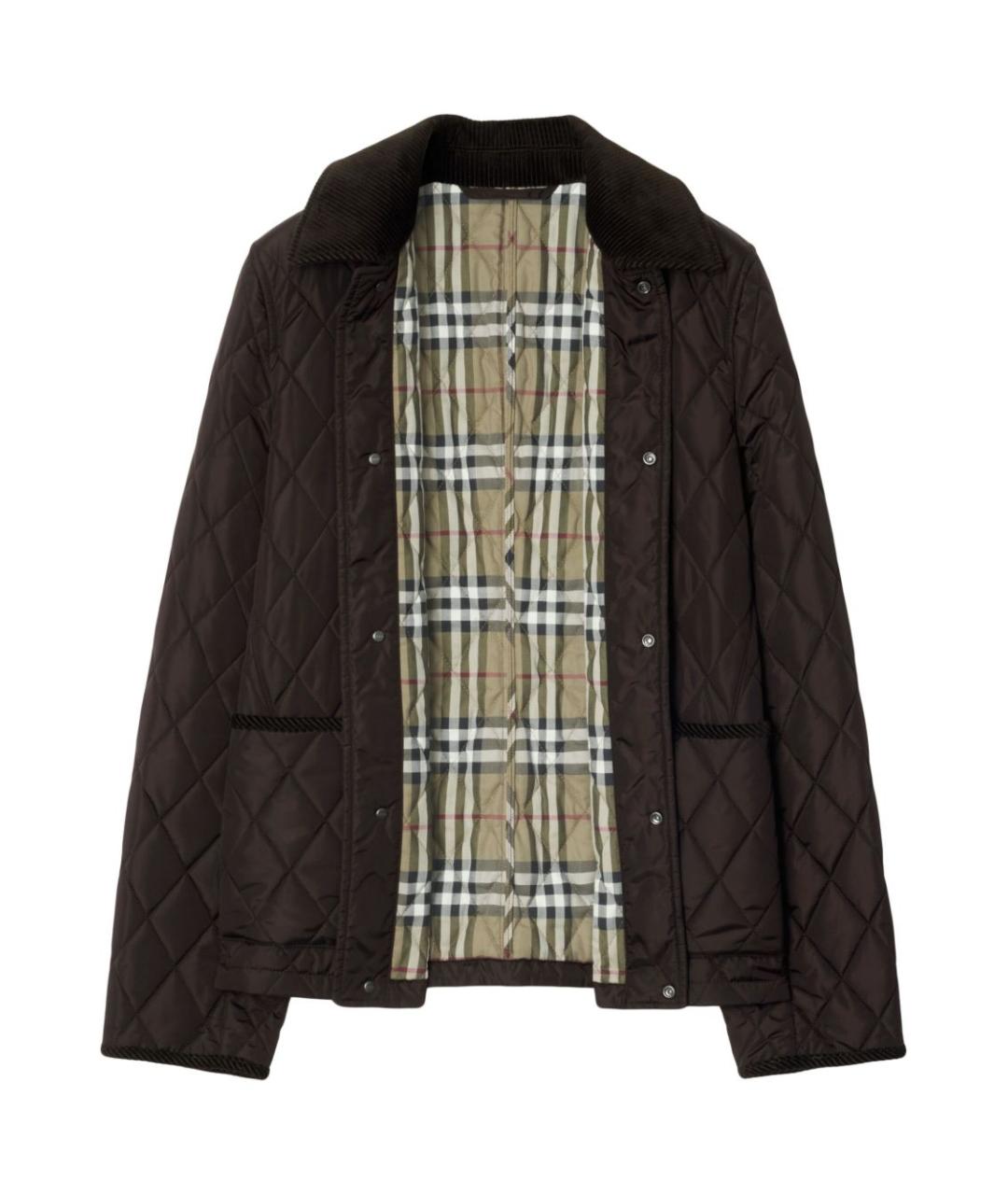 BURBERRY Коричневая полиамидовая куртка, фото 2