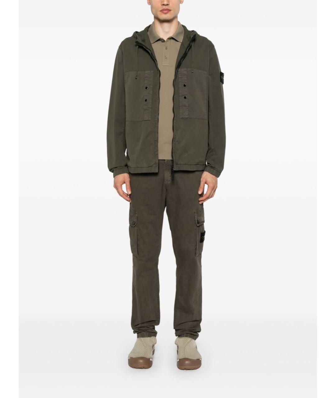 STONE ISLAND Зеленые хлопковое пальто, фото 4