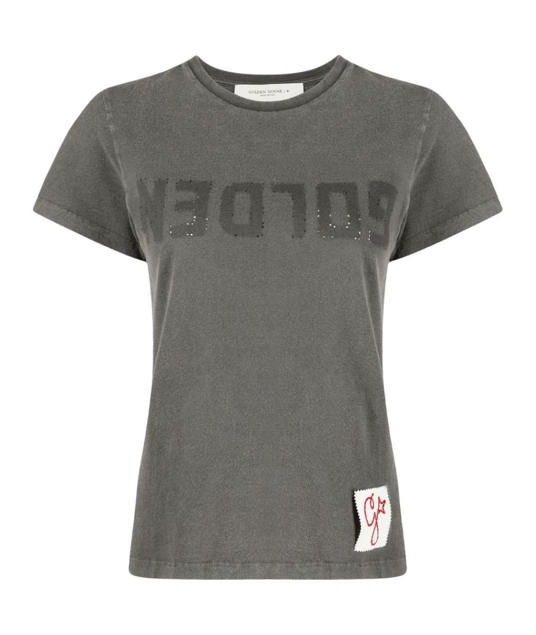 GOLDEN GOOSE DELUXE BRAND Серая хлопковая футболка, фото 1
