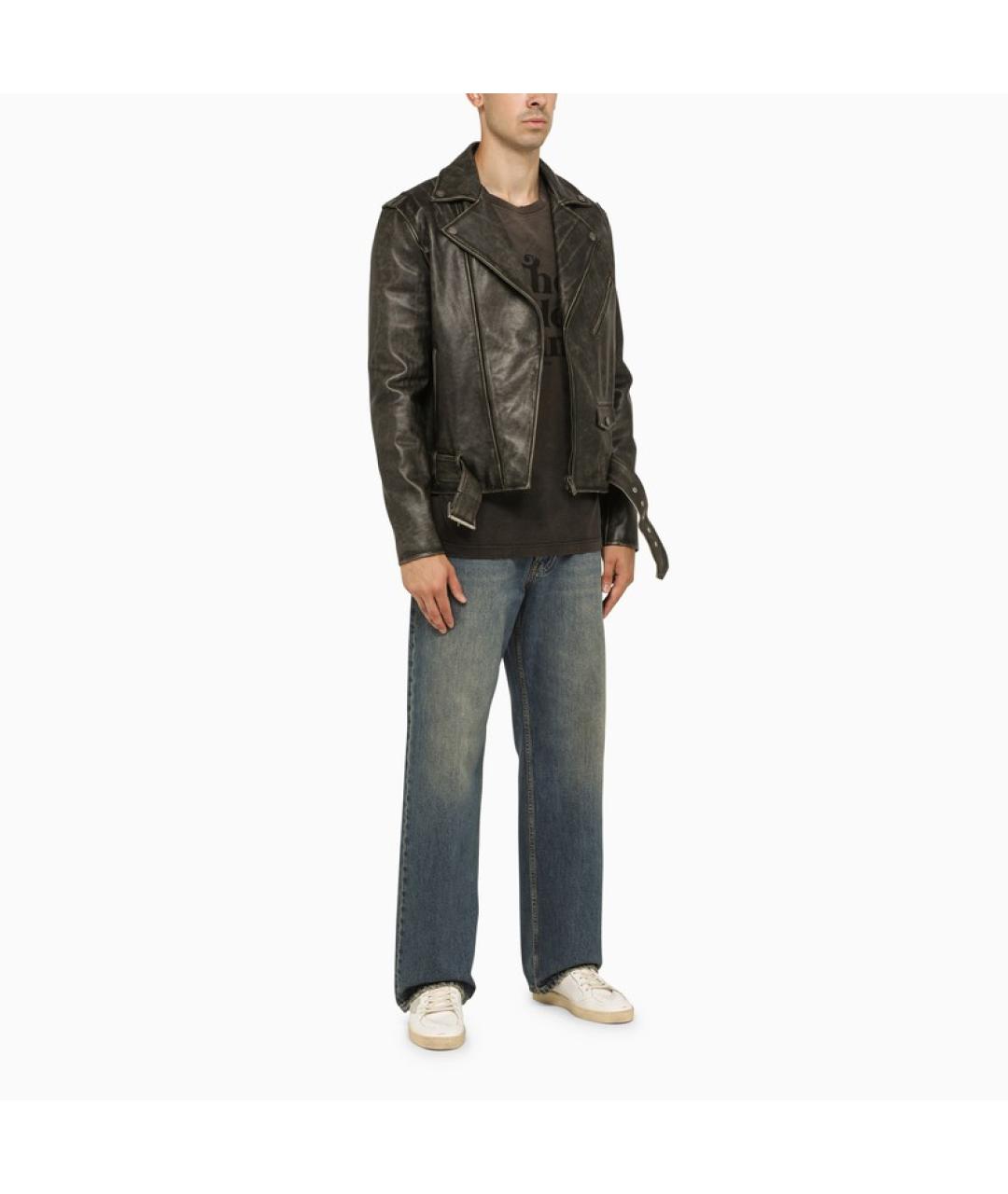 GOLDEN GOOSE DELUXE BRAND Черная кожаная куртка, фото 2