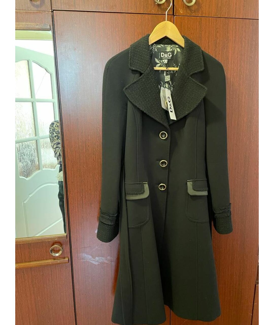 DOLCE&GABBANA Черное шерстяное пальто, фото 5