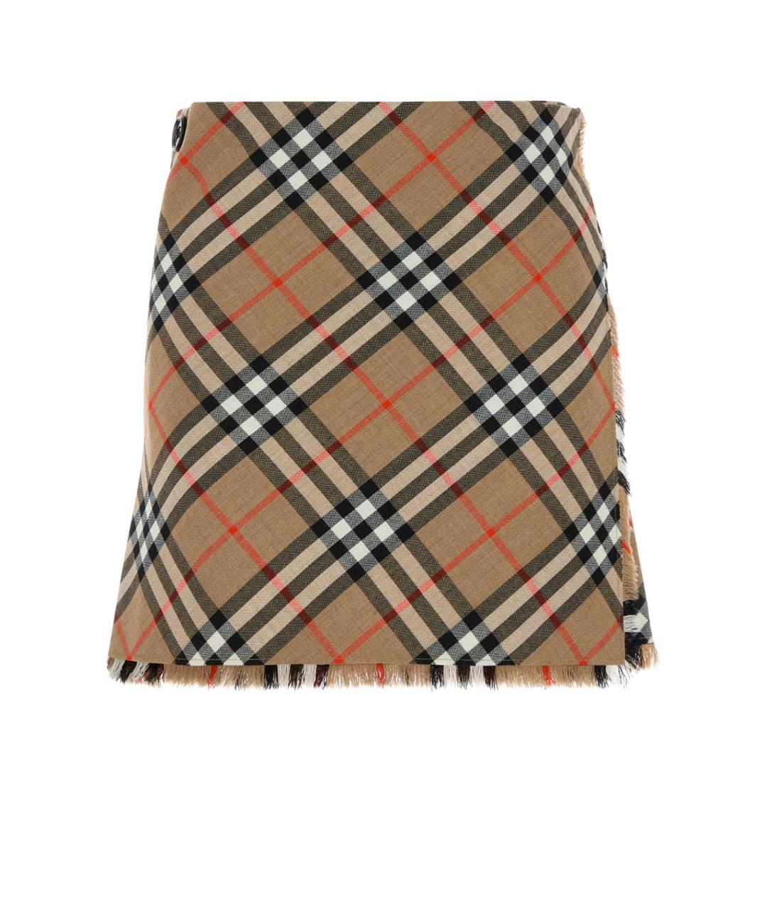 BURBERRY Бежевая юбка мини, фото 1