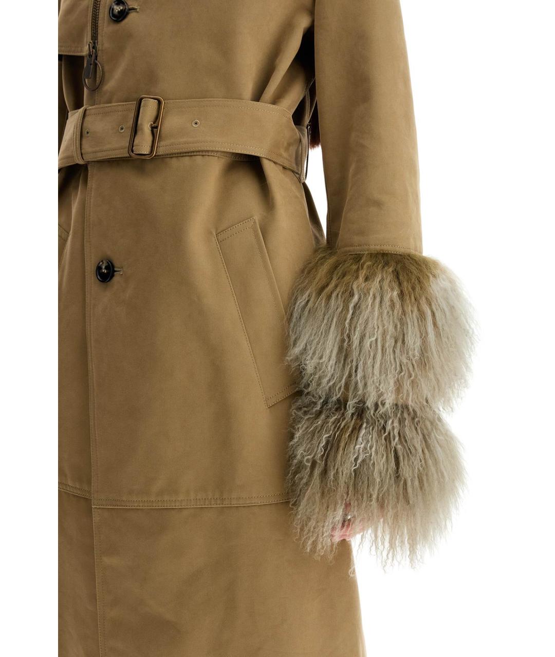 BURBERRY Зеленый хлопковый тренч/плащ, фото 4