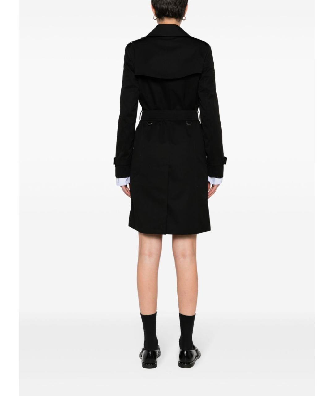 BURBERRY Черный хлопковый тренч/плащ, фото 3