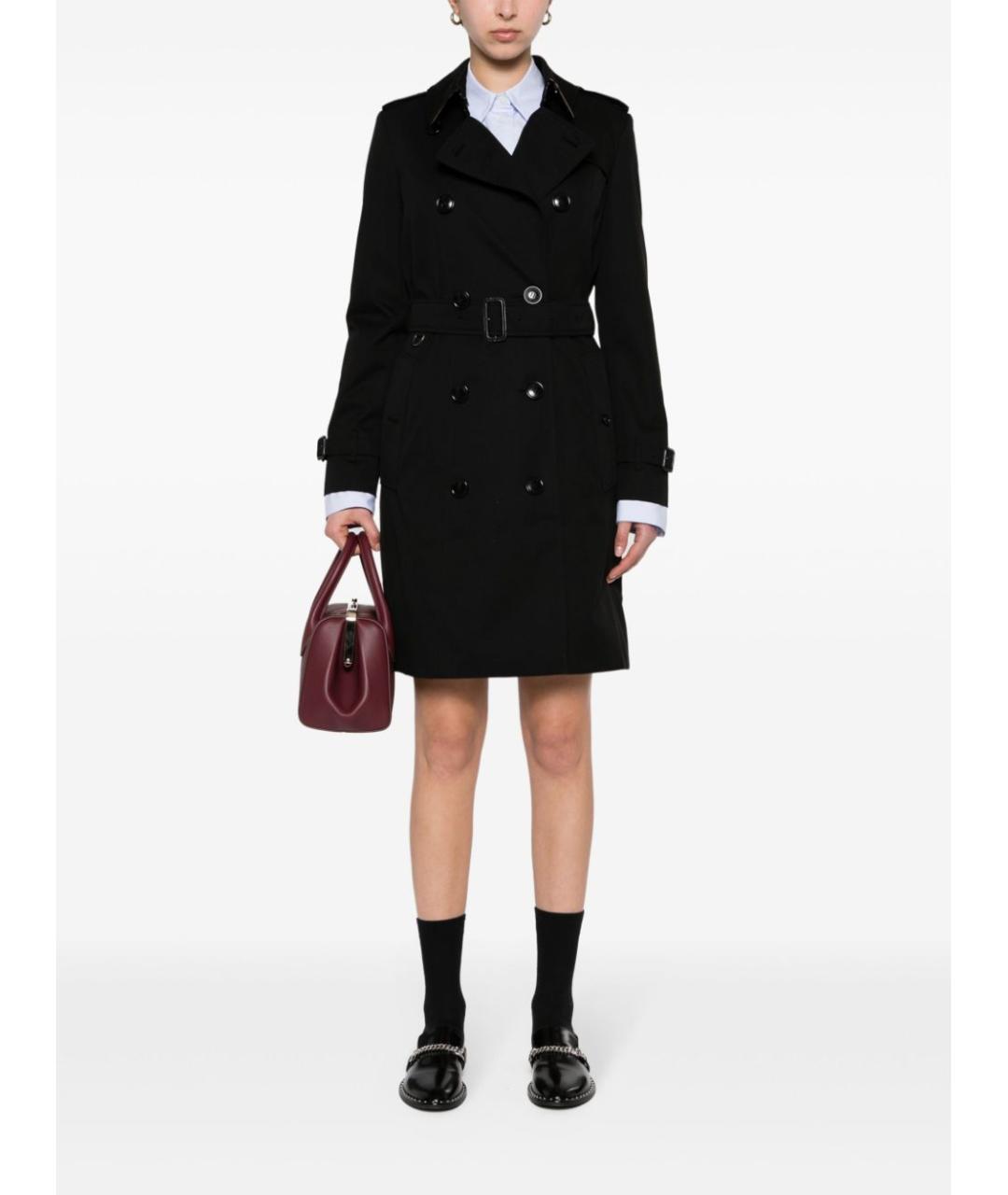 BURBERRY Черный хлопковый тренч/плащ, фото 4