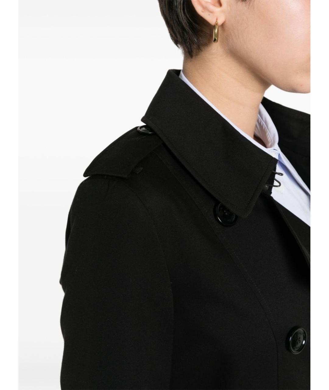 BURBERRY Черный хлопковый тренч/плащ, фото 2