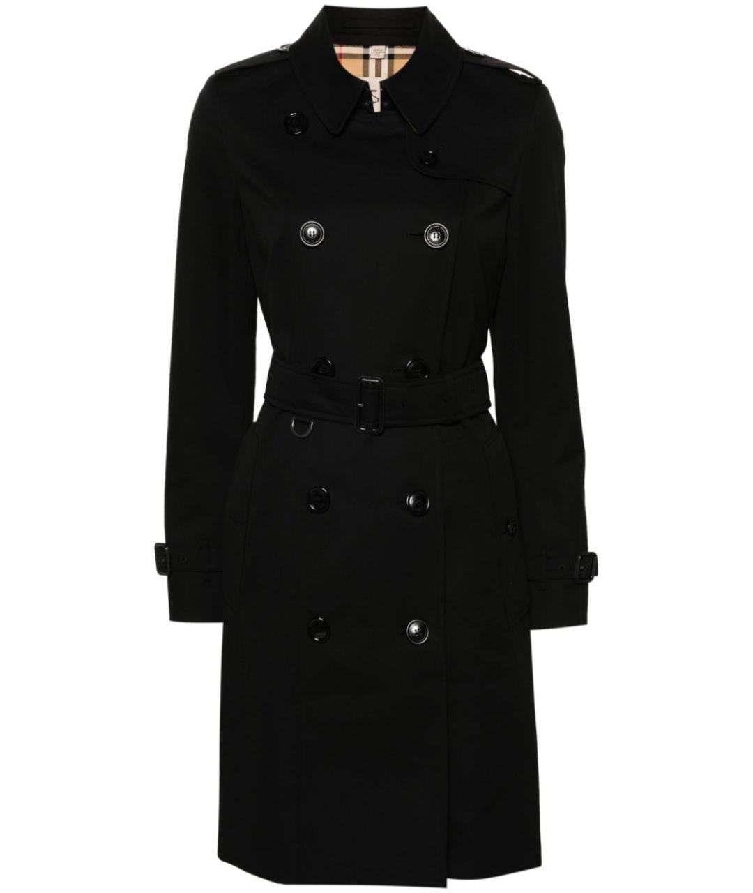 BURBERRY Черный хлопковый тренч/плащ, фото 1