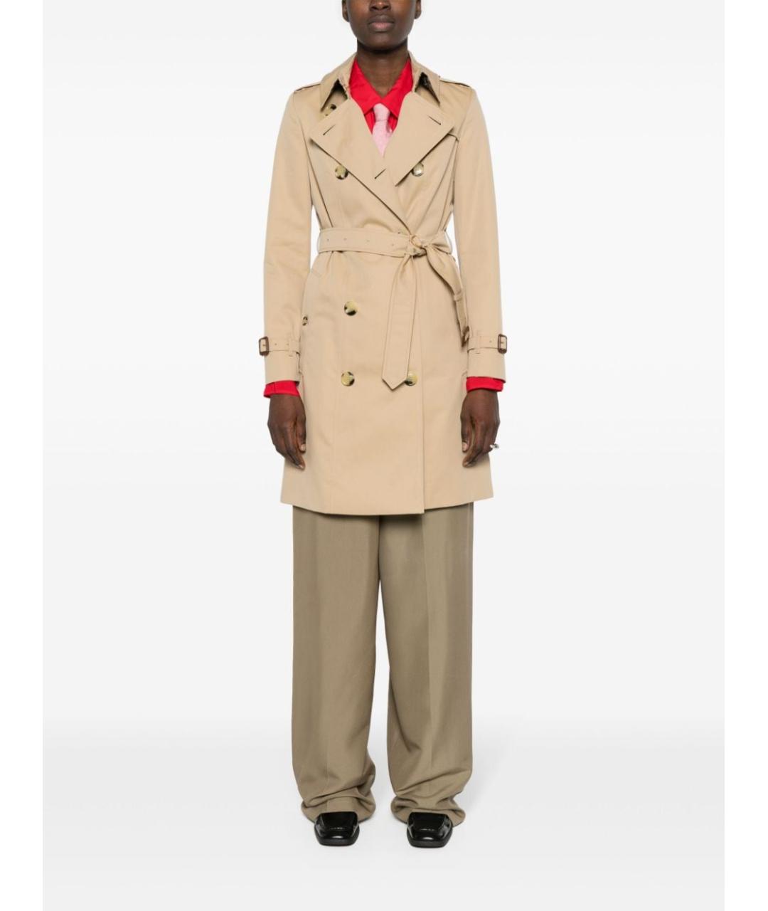 BURBERRY Бежевый хлопковый тренч/плащ, фото 5