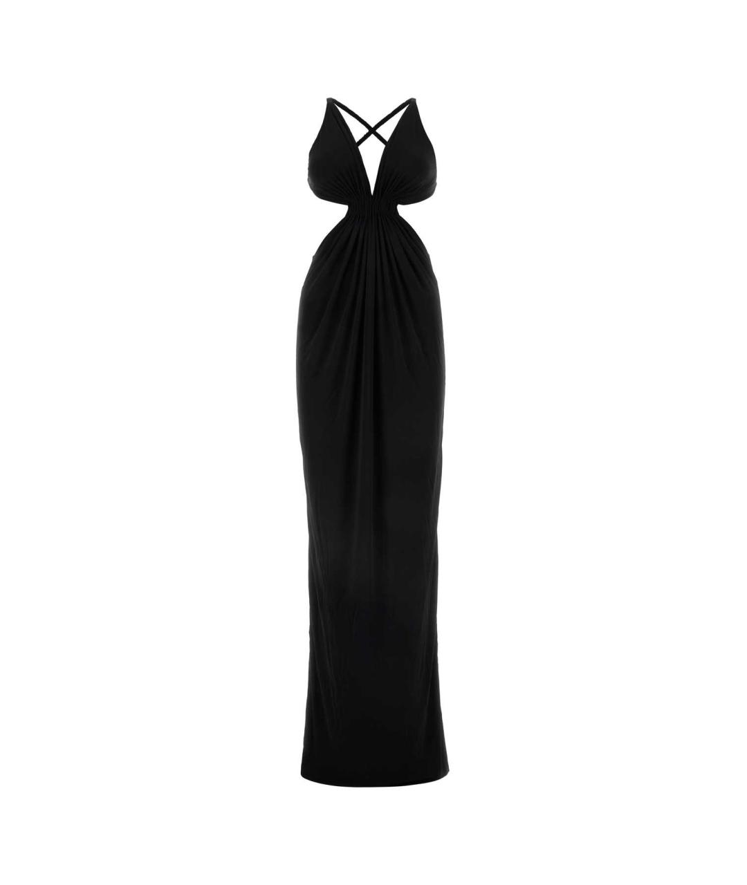 SAINT LAURENT Черное вискозное вечернее платье, фото 1
