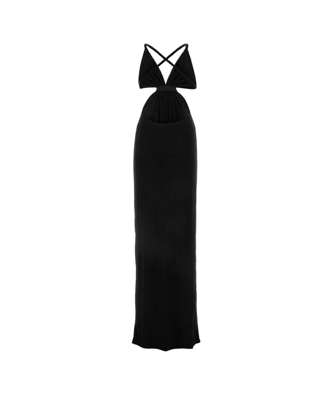 SAINT LAURENT Черное вискозное вечернее платье, фото 2