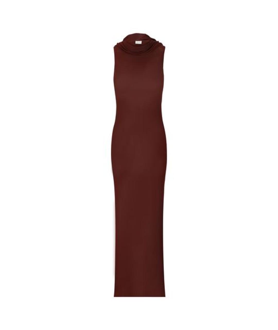 SAINT LAURENT Бордовое вискозное вечернее платье, фото 1
