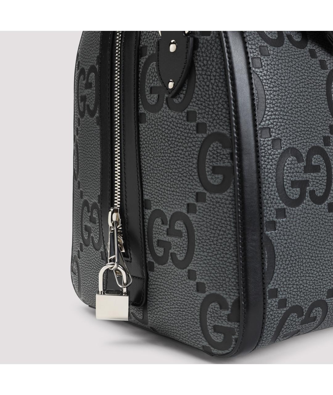 GUCCI Серая кожаная сумка с короткими ручками, фото 4