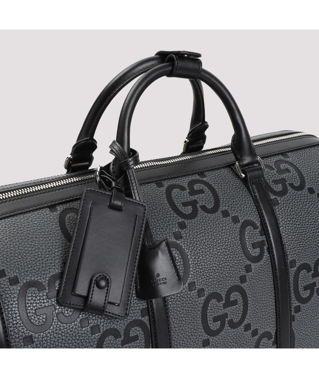 GUCCI Серая кожаная сумка с короткими ручками, фото 5