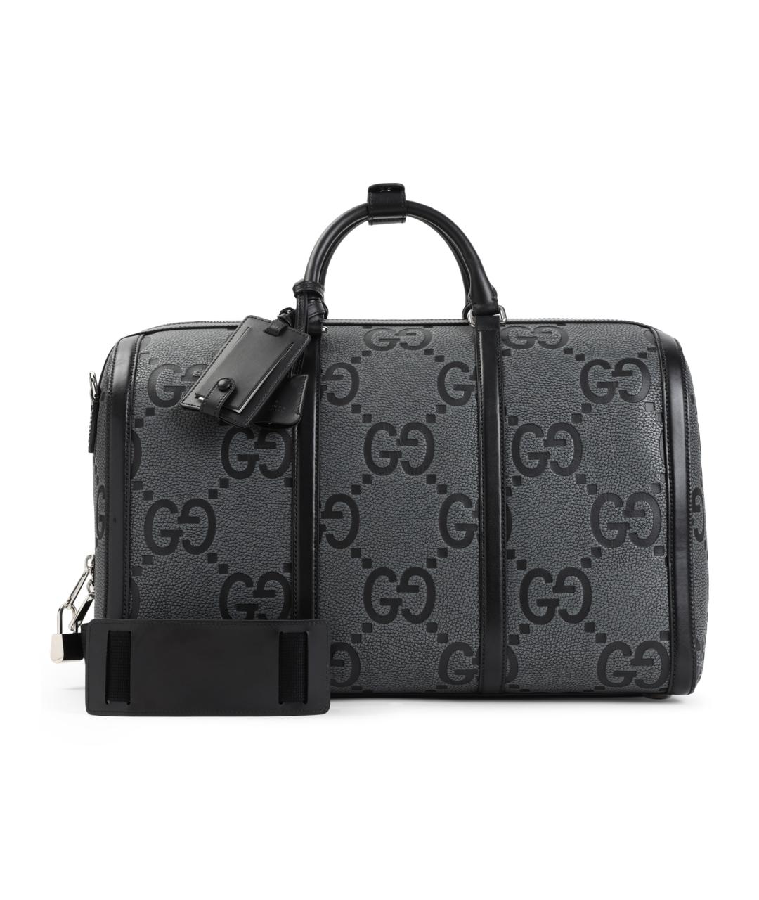 GUCCI Серая кожаная сумка с короткими ручками, фото 1