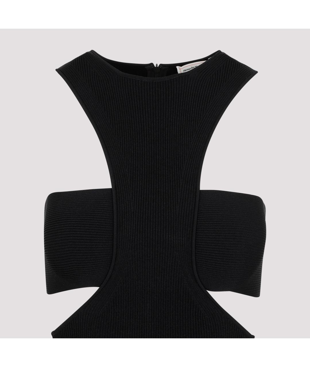 ALEXANDER MCQUEEN Черное вискозное повседневное платье, фото 3