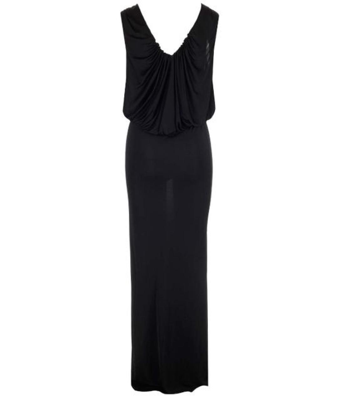 SAINT LAURENT Черное вискозное вечернее платье, фото 2
