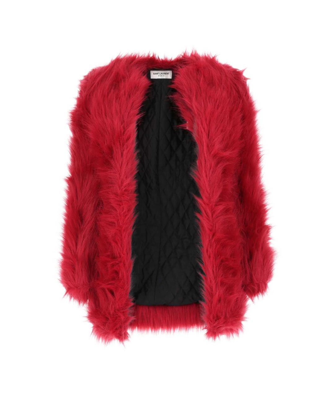 SAINT LAURENT Красное полиэстеровое пальто, фото 1